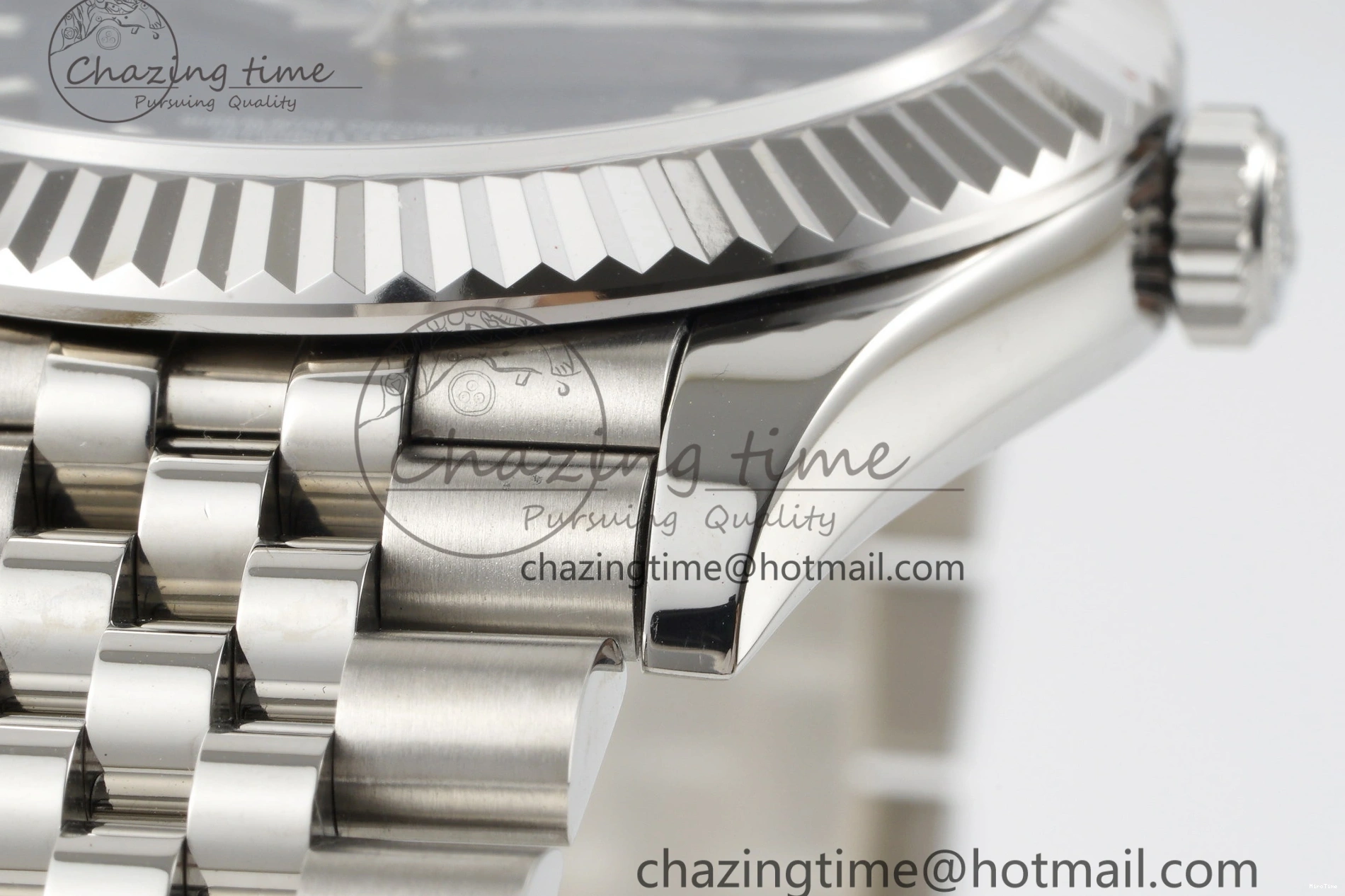 MiroTime 0415 TopPick DateJust 41 SS JDF 904L Steel Blue Textured Dial on Jubilee Bracelet VR3235 V 2235